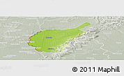 Physical Panoramic Map of Malacky, lighten, semi-desaturated
