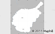 Gray Simple Map of Malacky, single color outside