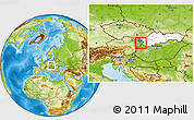 Physical Location Map of Okres Bratislava I, highlighted country, highlighted parent region