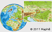 Physical Location Map of Okres Bratislava I, highlighted parent region