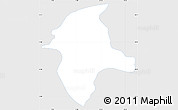 Silver Style Simple Map of Okres Bratislava II, single color outside