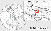 Blank Location Map of Okres Bratislava III, highlighted country, highlighted parent region