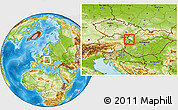 Physical Location Map of Okres Bratislava IV, highlighted parent region