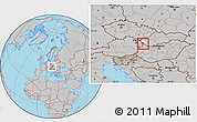 Gray Location Map of Okres Bratislava V, highlighted parent region