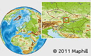 Physical Location Map of Okres Bratislava V, highlighted parent region