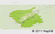 Physical Panoramic Map of Bratislava, lighten