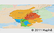 Political Panoramic Map of Bratislava, lighten