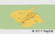 Savanna Style Panoramic Map of Bratislava, single color outside