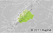Physical 3D Map of Pezinok, lighten, desaturated
