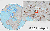 Gray Location Map of Pezinok, highlighted parent region