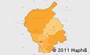 Political Shades Simple Map of Bratislava, cropped outside