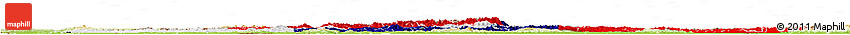 Flag Horizon Map of Slovakia, physical outside, flag aligned to the middle