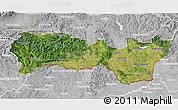Satellite 3D Map of Kosice, lighten, desaturated
