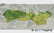 Satellite 3D Map of Kosice, lighten, semi-desaturated