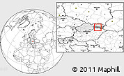 Blank Location Map of Okres Kosice II, highlighted country, highlighted parent region, within the entire country