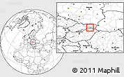 Blank Location Map of Okres Kosice II, highlighted parent region