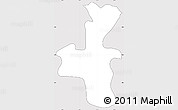 Silver Style Simple Map of Okres Kosice II, cropped outside
