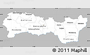 Gray Simple Map of Kosice, single color outside