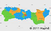 Political Simple Map of Kosice, single color outside