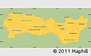 Savanna Style Simple Map of Kosice, single color outside