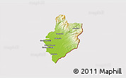 Physical 3D Map of Sobrance, cropped outside