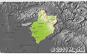 Physical 3D Map of Sobrance, darken, desaturated