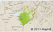 Physical 3D Map of Sobrance, shaded relief outside