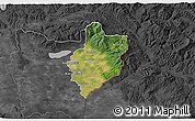 Satellite 3D Map of Sobrance, darken, desaturated