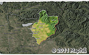 Satellite 3D Map of Sobrance, darken, semi-desaturated
