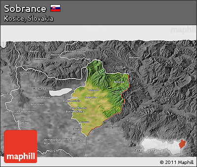 Satellite 3D Map of Sobrance, desaturated