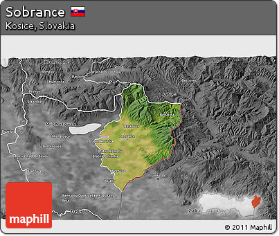 Satellite 3D Map of Sobrance, desaturated