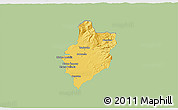 Savanna Style 3D Map of Sobrance, single color outside