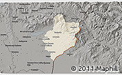 Shaded Relief 3D Map of Sobrance, darken, semi-desaturated