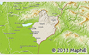Shaded Relief 3D Map of Sobrance, physical outside