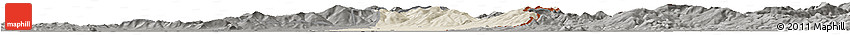 Shaded Relief Horizon Map of Sobrance, darken, semi-desaturated