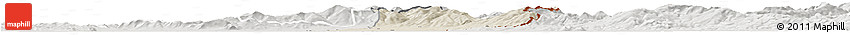 Shaded Relief Horizon Map of Sobrance, lighten, semi-desaturated