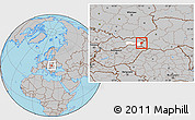 Gray Location Map of Sobrance, highlighted parent region
