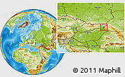 Physical Location Map of Sobrance, within the entire country