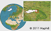 Satellite Location Map of Sobrance, highlighted country