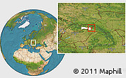 Satellite Location Map of Sobrance, highlighted parent region