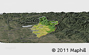 Satellite Panoramic Map of Sobrance, darken, semi-desaturated