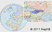 Political Location Map of Slovakia, lighten, land only