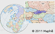 Political Location Map of Slovakia, lighten