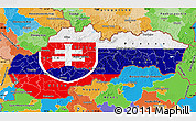 Flag Map of Slovakia, political outside