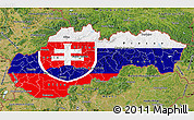 Flag Map of Slovakia, satellite outside