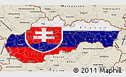 Flag Map of Slovakia, shaded relief outside