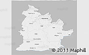 Gray 3D Map of Nitra, single color outside