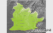 Physical 3D Map of Nitra, darken, desaturated