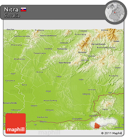 Physical 3D Map of Nitra