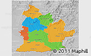 Political 3D Map of Nitra, lighten, desaturated